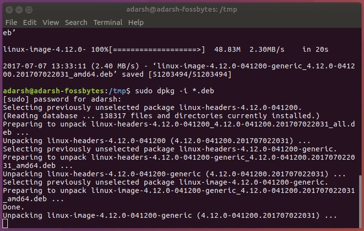linux kernel 4.12 integration
